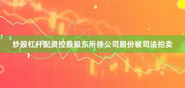 炒股杠杆配资控股股东所持公司股份被司法拍卖
